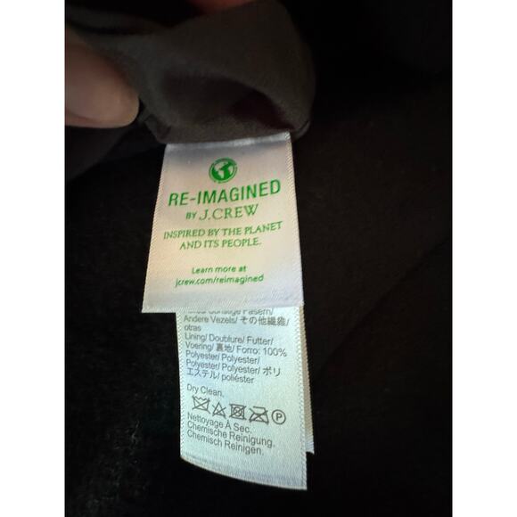 NEW w TAGS J Crew City Coat Black size 2 Gold Zipper Detail 45% Wool - Picture 8 of 9